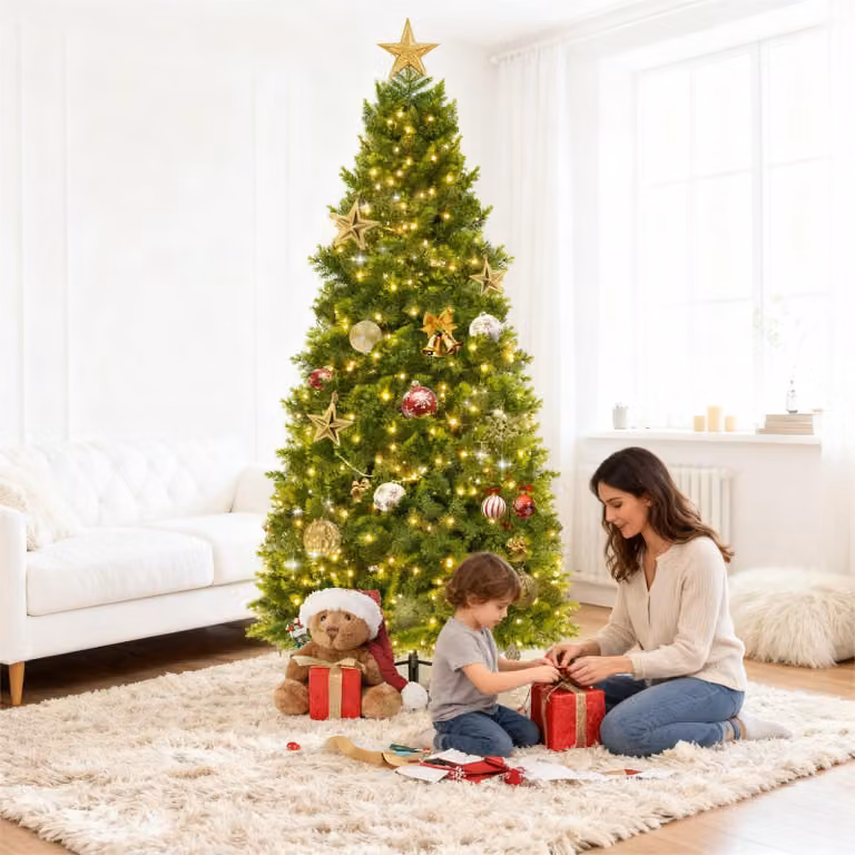 Albero di Natale artificiale - Albero di Natale in plastica - Albero di Natale a LED - Abete artificiale - Albero di Natale 210 cm - Luci LED dimmerabili