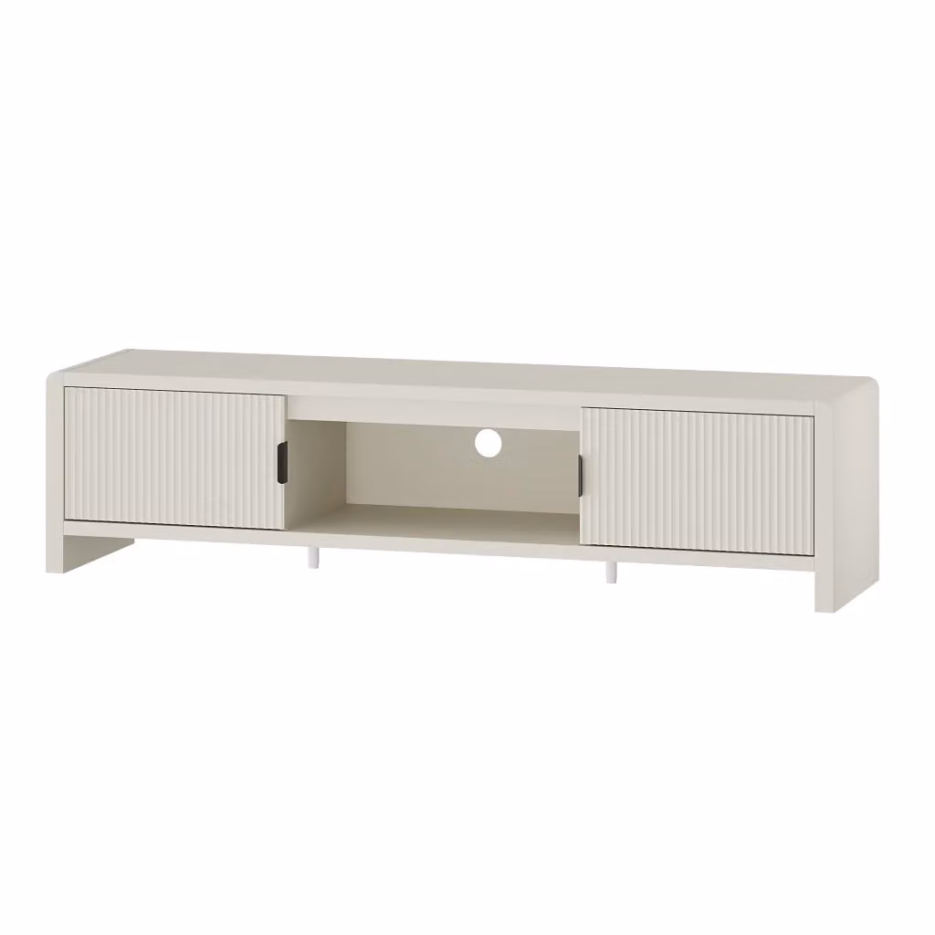 Mobile TV Lukkodso en.casa con 2 ante e vano centrale aperto, colore beige, L 150 cm x P 40 cm x H 40 cm – 2