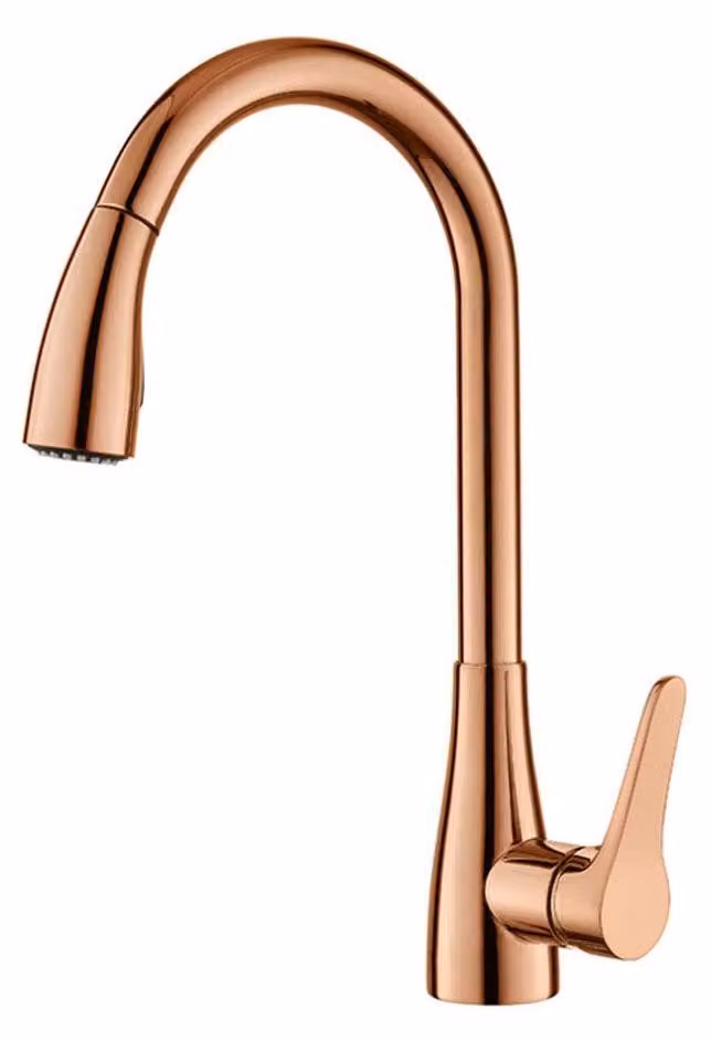 Solidchoice - Rubinetto da cucina girevole a 360 gradi in rosa oro