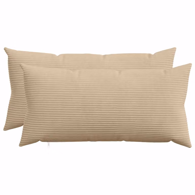 Set di 2 federe vidaXL HEERLEN in velluto a coste, colore tortora, L 40 cm x P 70 cm