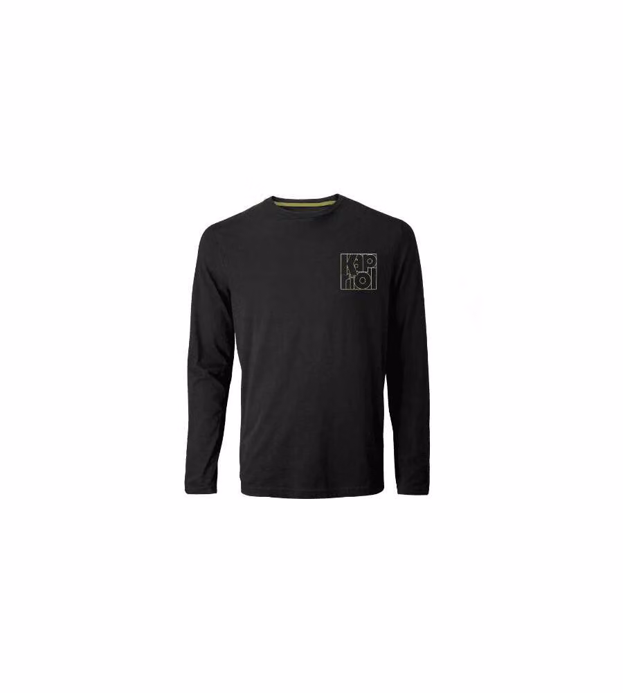 KAPRIOL T-Shirt Maniche Lunghe Enjoy Nera Taglia M in Cotone Riciclato