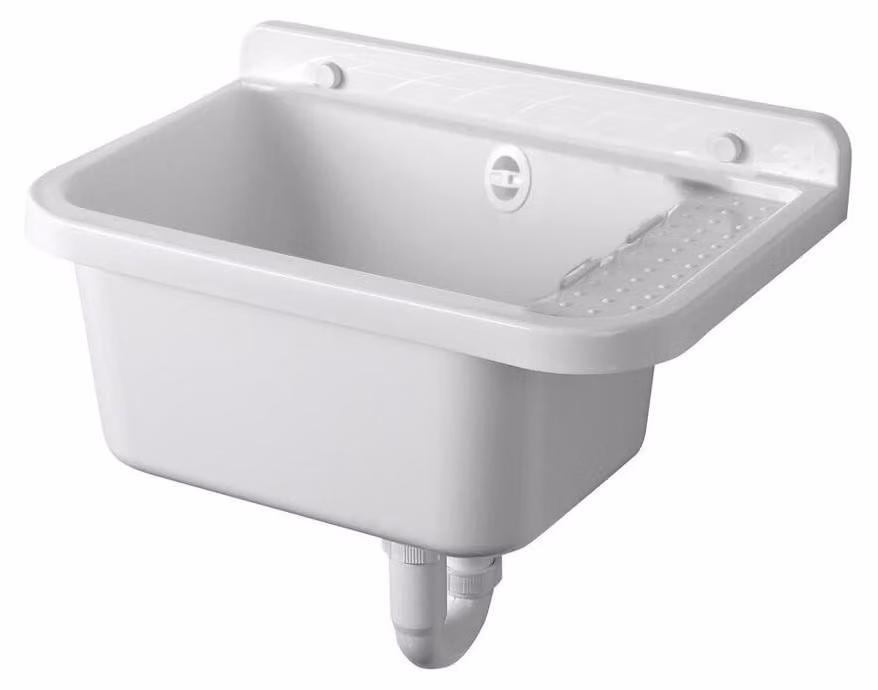 Vetroceramica Aqualine - Beccuccio pensile con vano portaoggetti 500x340 mm, plastica/bianco PI5050