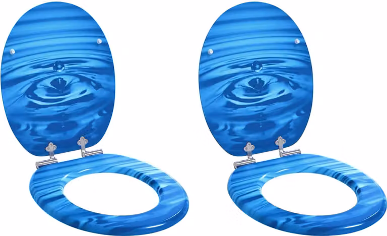 Sedile per toilette con chiusura morbida 2 pcs Goccia blu