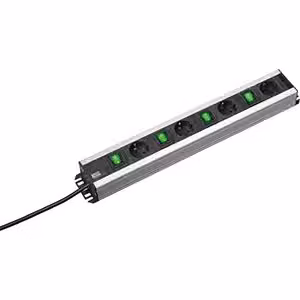 Bachmann 300.049 Innenraum 4AC outlet(s) 2m Schwarz - Silber Verlängerungskabel (300.049)