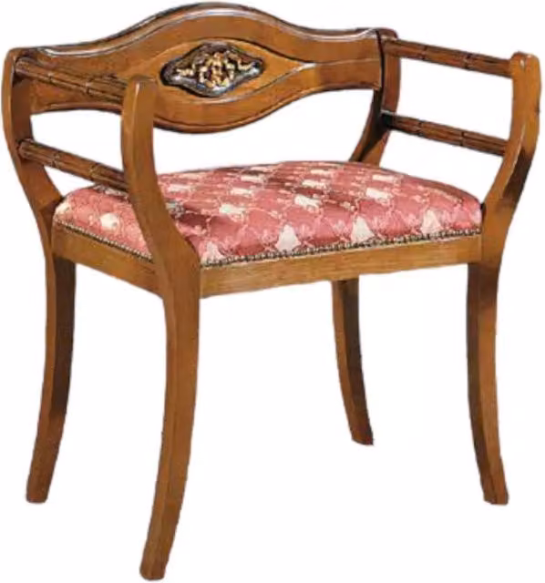 Poltrona imbottita in legno di faggio con fregio oro Mobili 2G L/P/H: 73 x 38 x 66 cm – 3