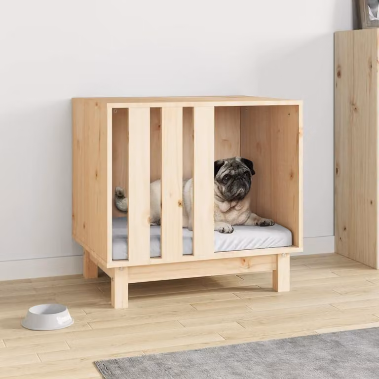 Cuccia per cani in legno massello di pino, dimensioni 60 x 45 x 57 cm