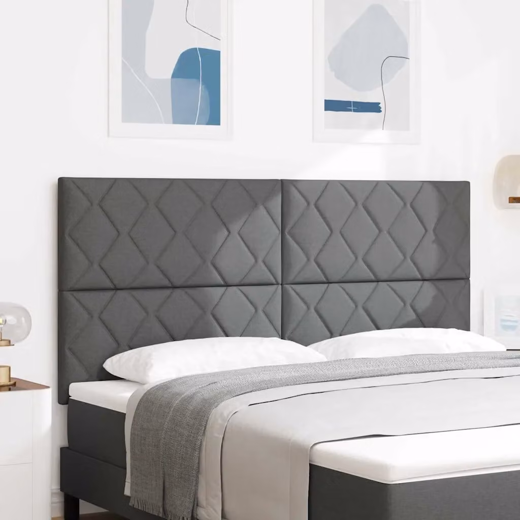Testiera per letto con illuminazione LED e porta di ricarica USB vidaXL in tessuto grigio, larghezza: 180 cm