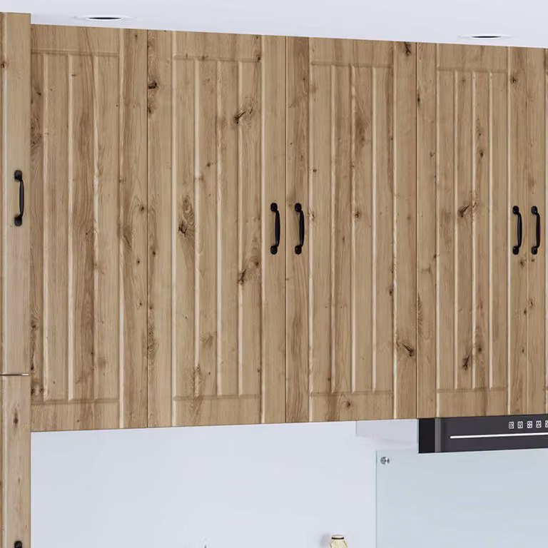 Armadietto a muro vidaXL LUCCA in legno Rovere marrone con ante a battente per cucina L: 80 cm, P: 31 cm, H: 100 cm