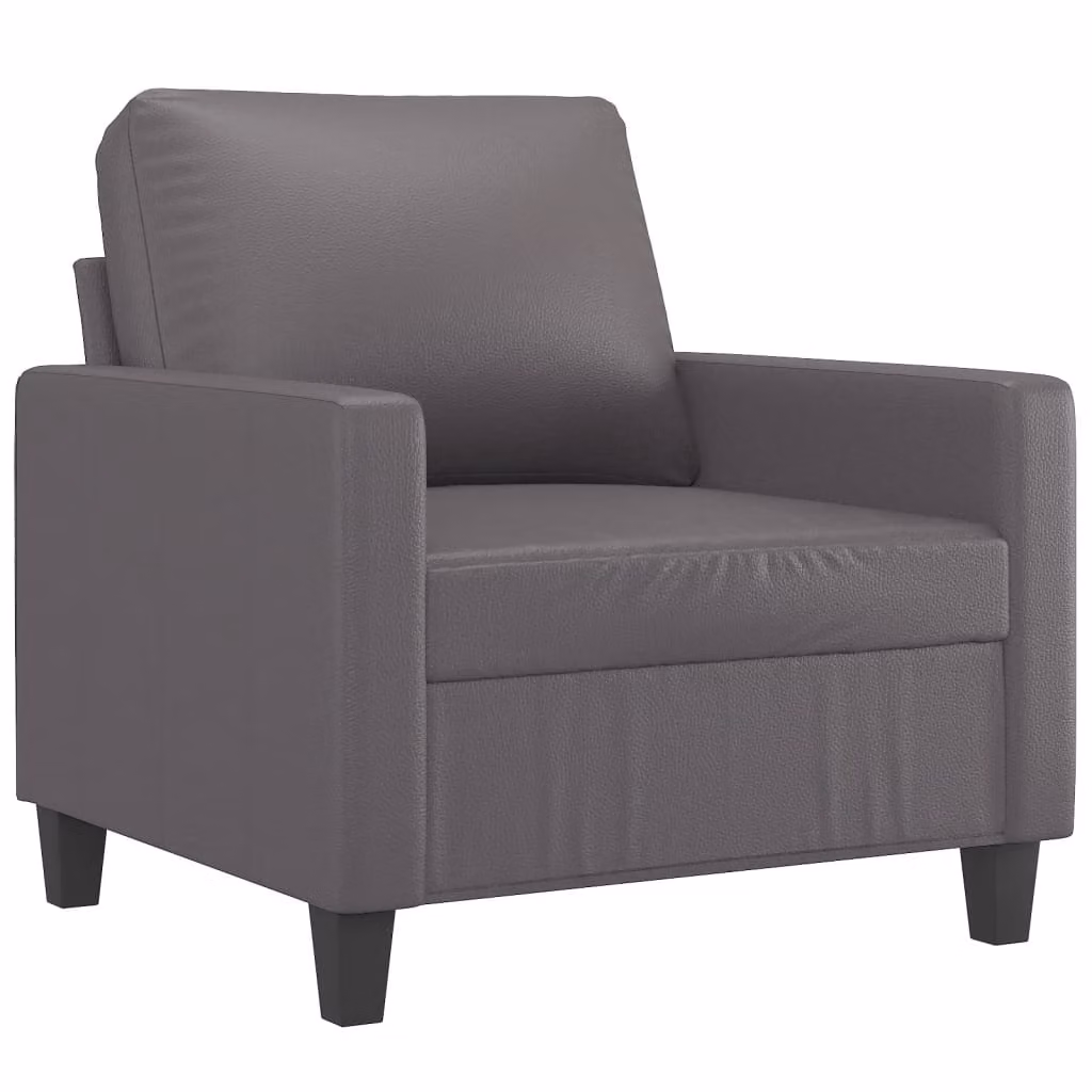Poltrona Grigia 60 cm in Pelle finta