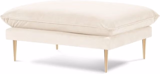 Cosmopolitan Design - Pouf "Vienna" in velluto beige chiaro