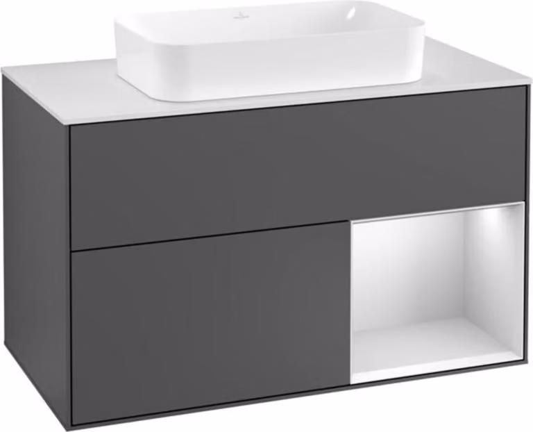 Villeroy & Boch V&B FINION mobile lavabo 1000x603x501 Abdpl wh Reg wh ma/anth ma