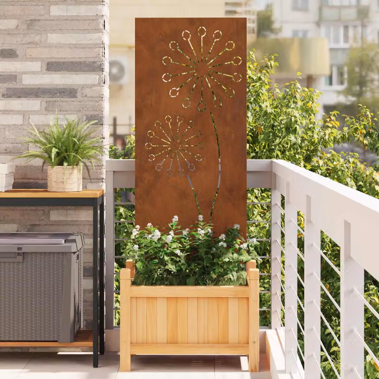Paravent per privacy in giardino vidaXL in acciaio color marrone, L 50 cm x H 140 cm