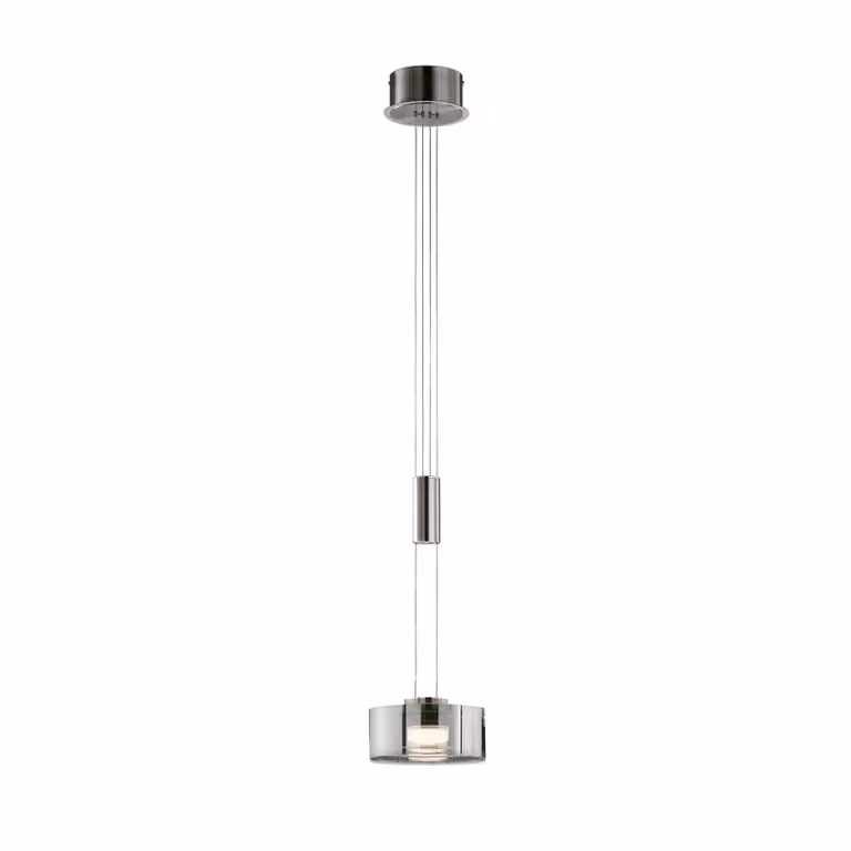 FISCHER & HONSEL Lampada a sospensione LAVIN, dimmerabile, Alluminio / Grigio / Zincato, Soggiorno / Sala da pranzo, Metallo, Moderno, Lampada a sospensione