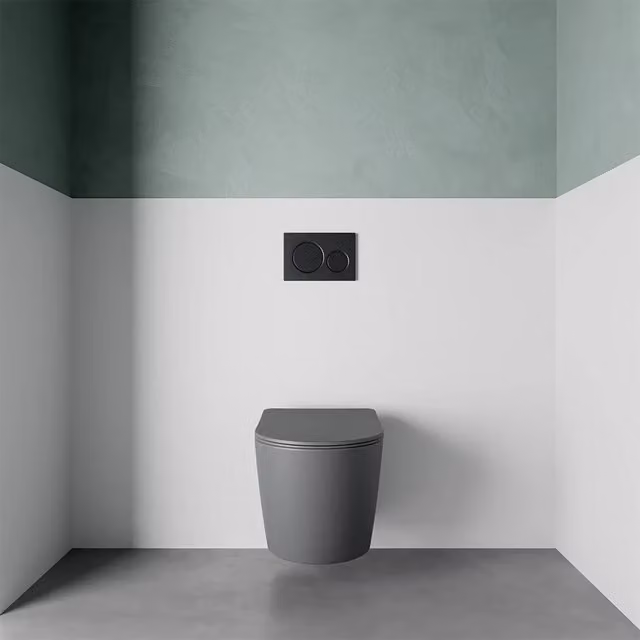 Vaso sospeso in ceramica grigio opaco con sedile soft-close | Vienna