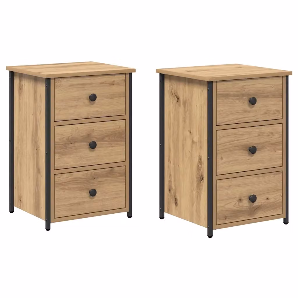 Set di 2 Armadi da Notte Moderni vidaXL in Colore Marrone L/P/H: 40 x 36 x 60 cm – 2