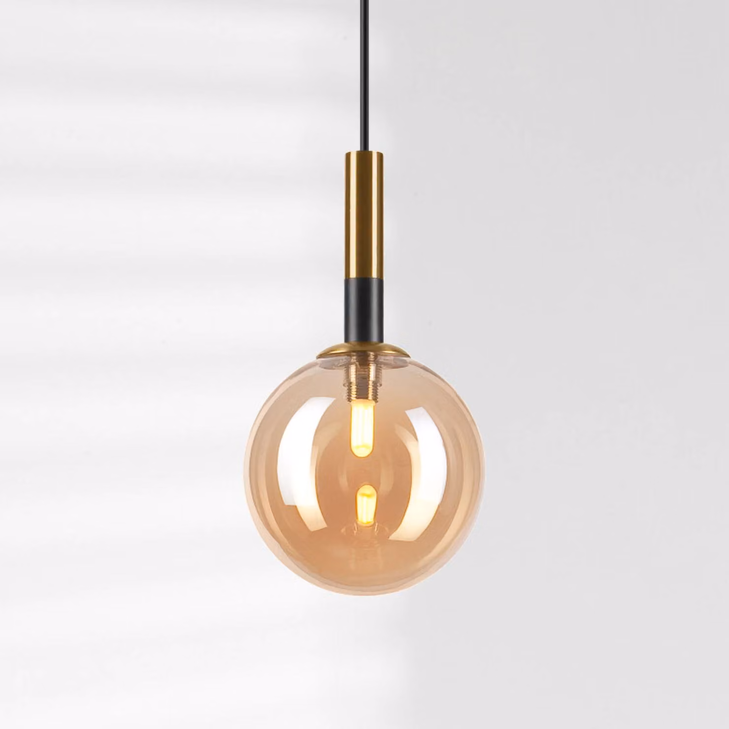 Lampada a sospensione in vetro Natalia Lamkur, dimmerabile, Ottone / Oro, Soggiorno / Sala da pranzo, Vetro, Moderno, Lampada a sospensione