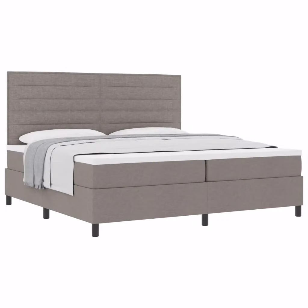 Letto a molle con testiera Talpa vidaXL in tessuto beige o grigio L/P/H: 200 x 200 x 280 cm – 2