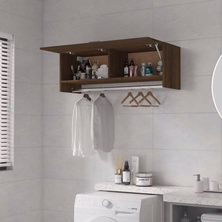 The Living Store Armadio effetto rovere marrone 100x32,5x35 cm Materiale a base di legno