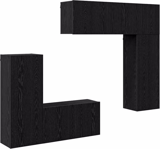 Unit¨¤ TV da Parete 5 pz | Armadietto TV | Mobile Porta TV Rovere nero Legno multistrato