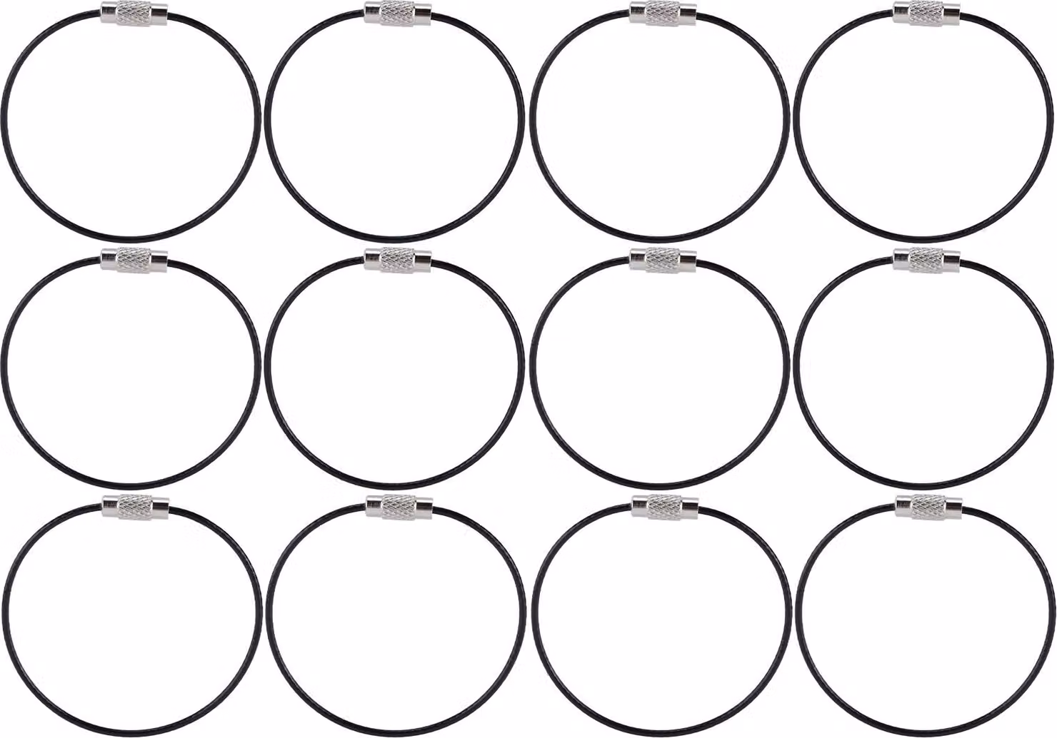 12 PC chiave a filo kainer acciaio inox corda cravatta multiuso fibbia loop coilblack