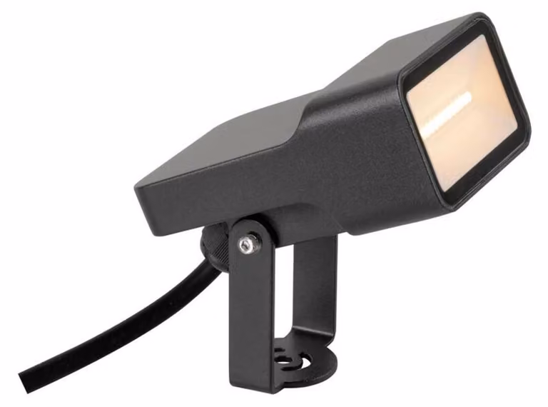 SLV BIG WHITE SYNA WIDE, lampada da terra con picchetto, 2200 K, 115°, IP65, quadrata, nera 1008478