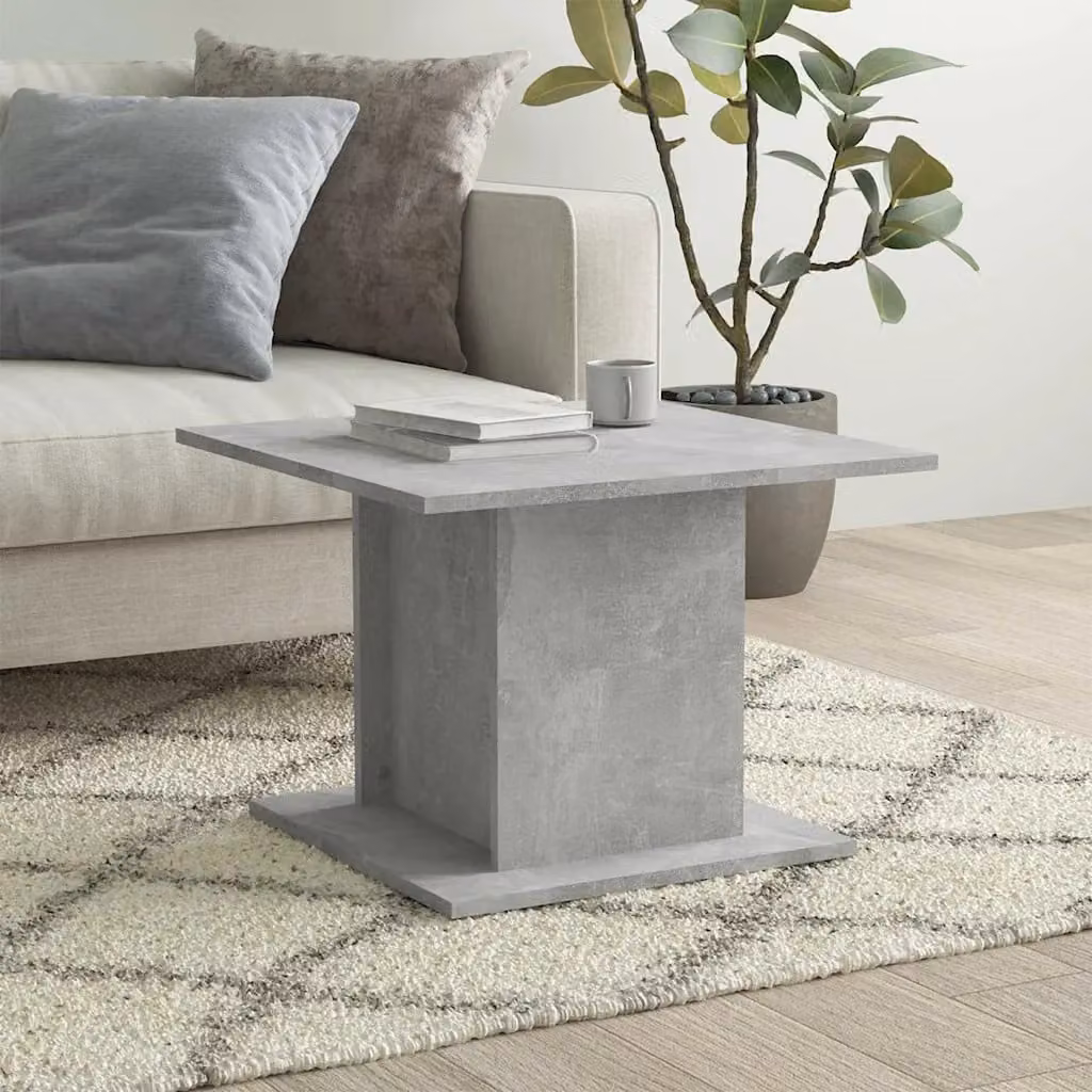 Tavolino da salotto moderno vidaXL in grigio cemento, L 55,5 x P 55,5 x H 40 cm