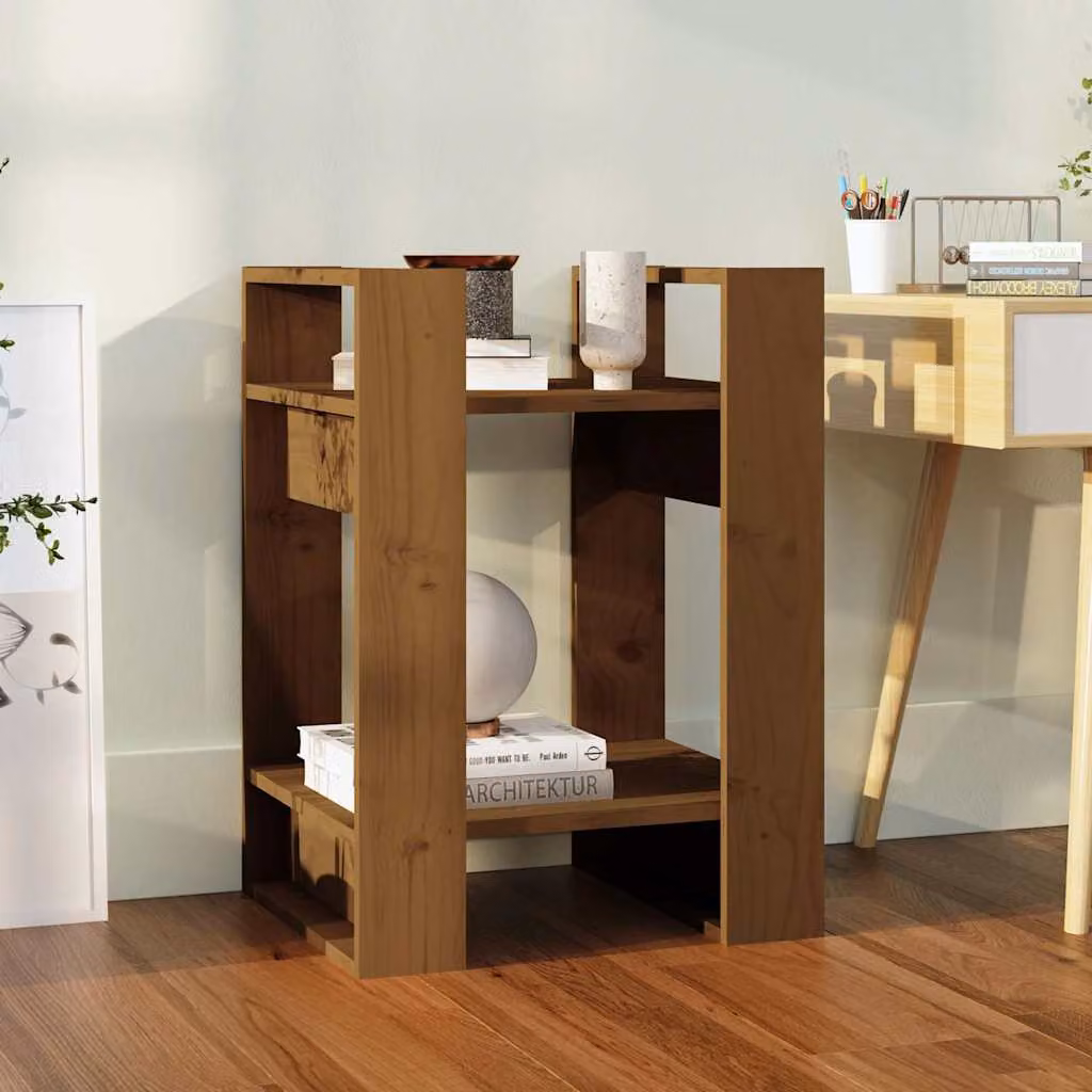 Libreria/Divisorio vidaXL in Legno di Pino Massello Marrone L: 41 cm, P: 35 cm, H: 57 cm