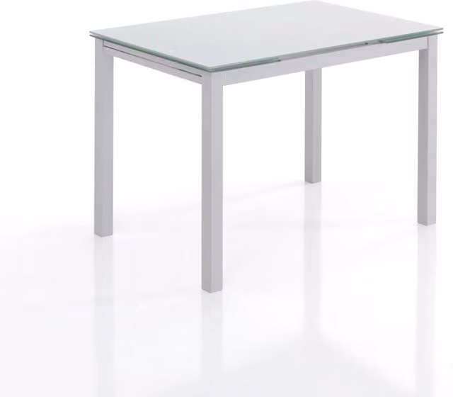 Tavolo allungabile in vetro temprato bianco cm. H.76 x L.110 x P.70