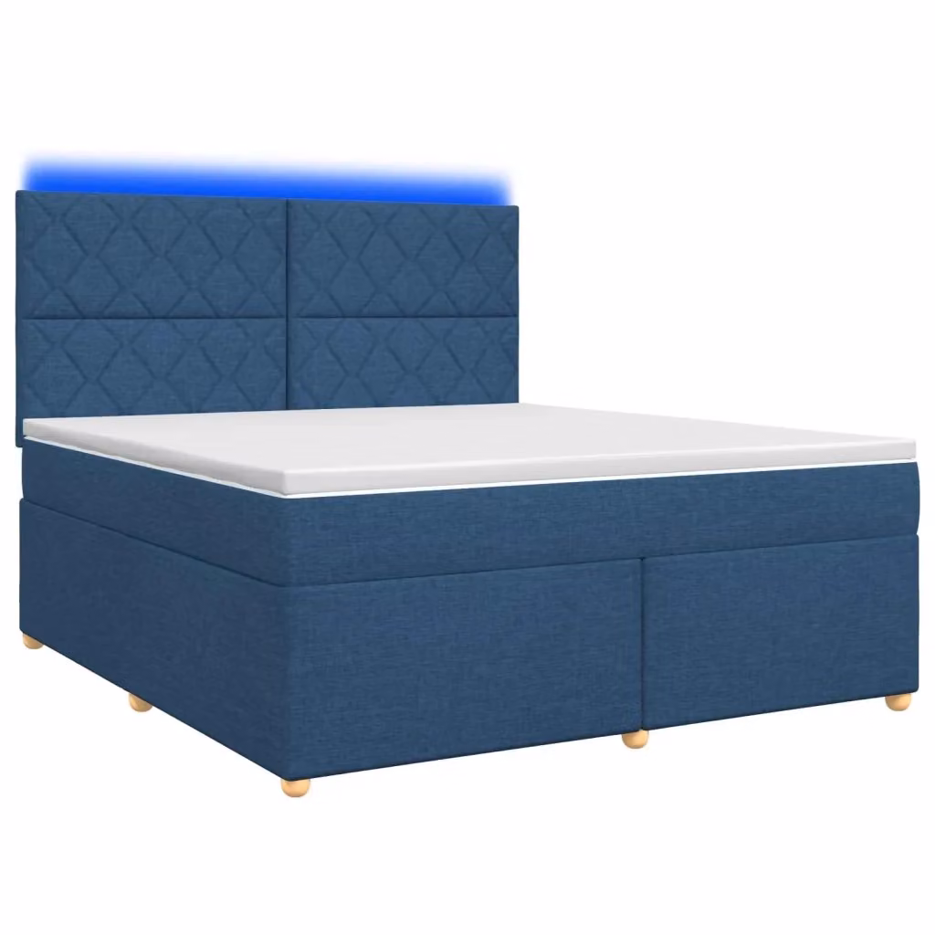 Letto box spring ibrido vidaXL con materasso a molle insacchettate e base contenitore, colore blu e bianco, L/P: 180 x 200 cm – 2