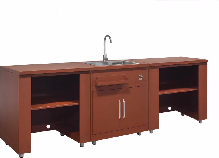 Cucina da esterno a 3 pezzi con lavello in mattoni - Oviala Memphis