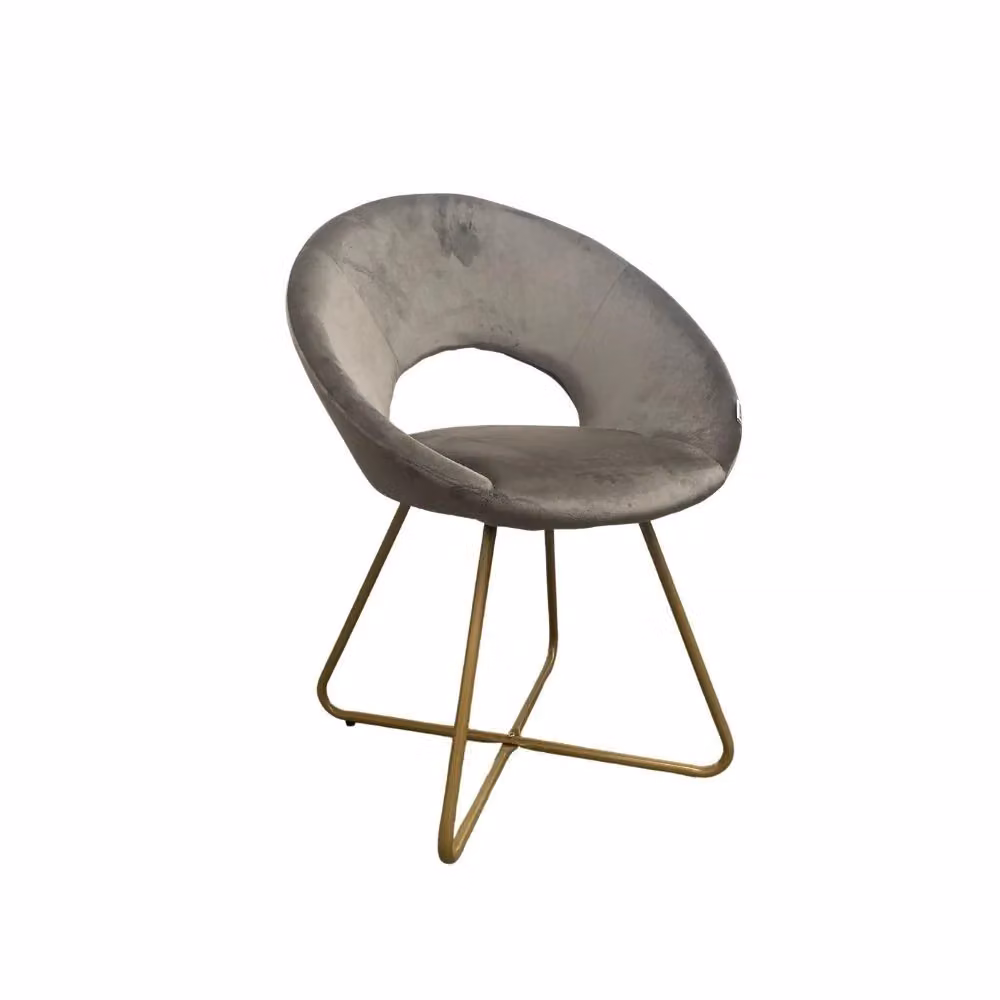 Set di 2 poltroncine da salotto Etere Veriaffari in velluto grigio con gambe in metallo oro – 2