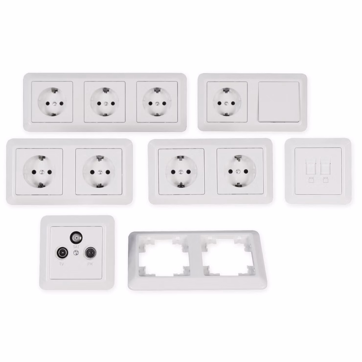 Set di interruttori e prese McPower Cup "Studio", 18 pezzi, bianco