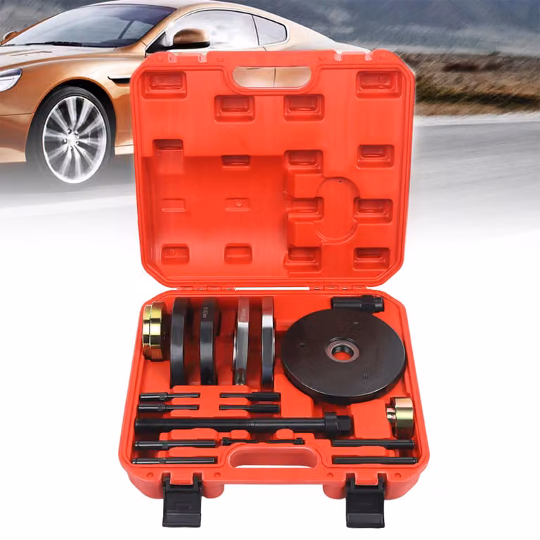 Kit completo per la rimozione dei mozzi delle ruote, con custodia, composto da estrattori per mozzi da 82 mm