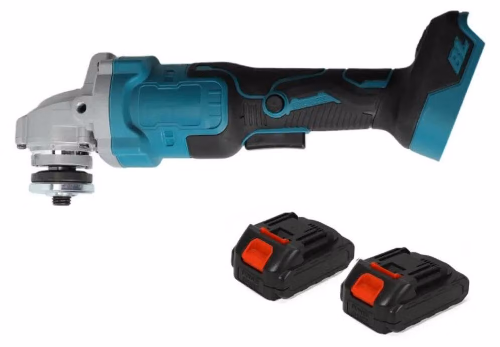 Smerigliatrice angolare, motore brushless, design ergonomico, 2 batterie, EU