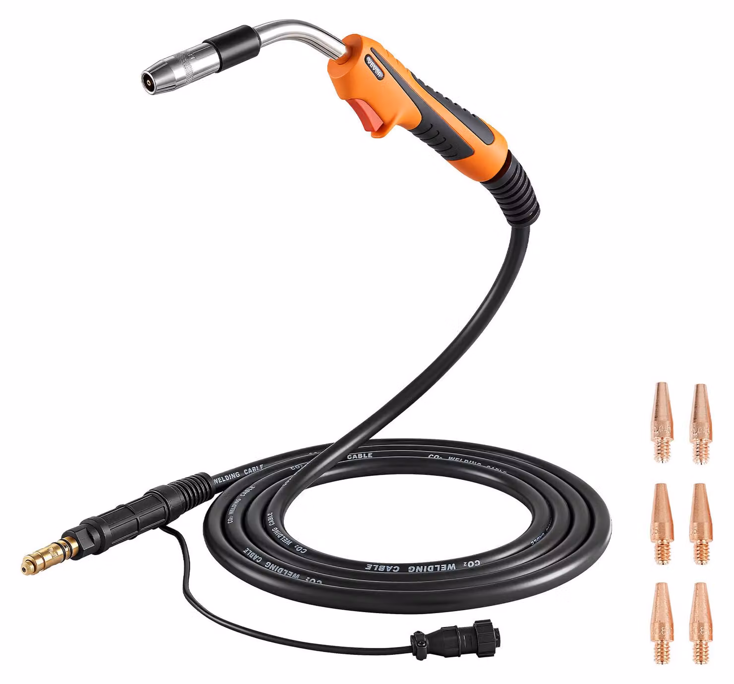 Torcia per saldatura MIG VEVOR 250A con tubo flessibile da 4,57 m, pistola di saldatura IG con 7 ugelli di ricambio da 0,8/0,9/1 mm, accessori professionali per saldatura compatibili con Lincoln Magnum Pro 250L, saldatrice a gas inerte per officina
