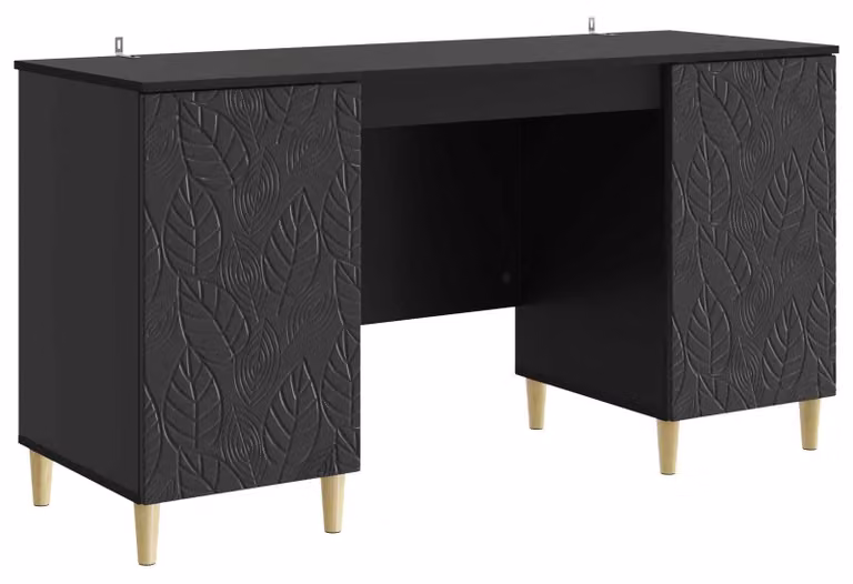 Scrivania Nero Legno ingegnerizzato 142,5 x 50 x 75 cm