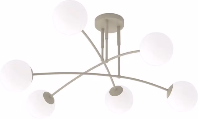 Plafoniera moderna PREGOS 6xE14 beige bianco Emibig