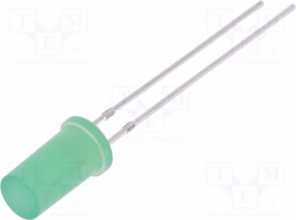 2x LED OSG5DA5TK4A, diodi LED a foro passante, 5mm, verde, 5mm, 500÷750 mcd, 180°, 2,8÷3,6V, 20mA