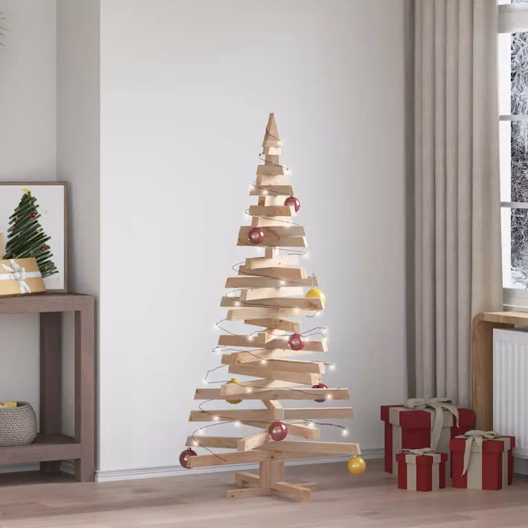 Albero di Natale vidaXL KOTKA in legno di pino massello naturale, Altezza: 150 cm