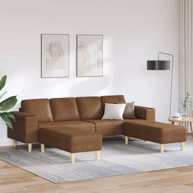 Divano per Soggiorno 3 pz Marrone 3335139