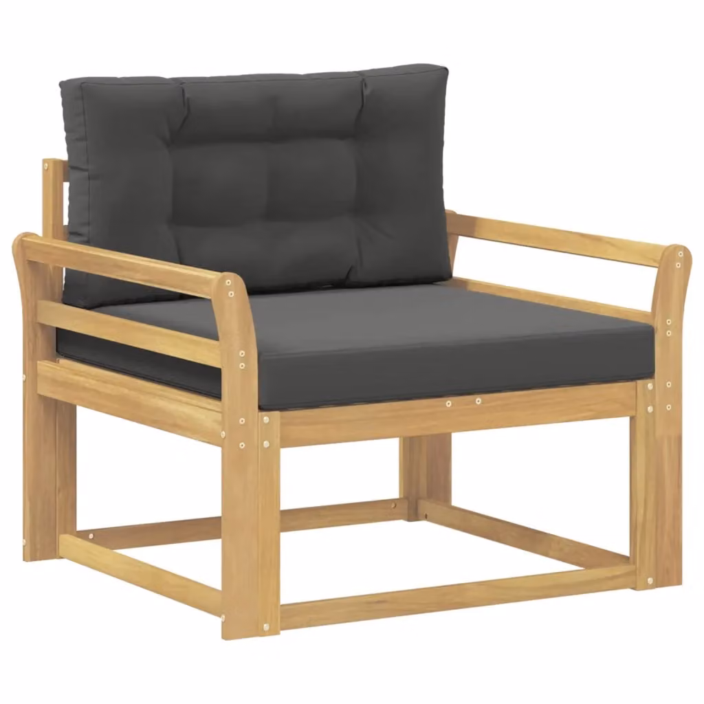 Divano centrale componibile per esterno in legno di acacia e poliestere bianco DESIGN IN – 2