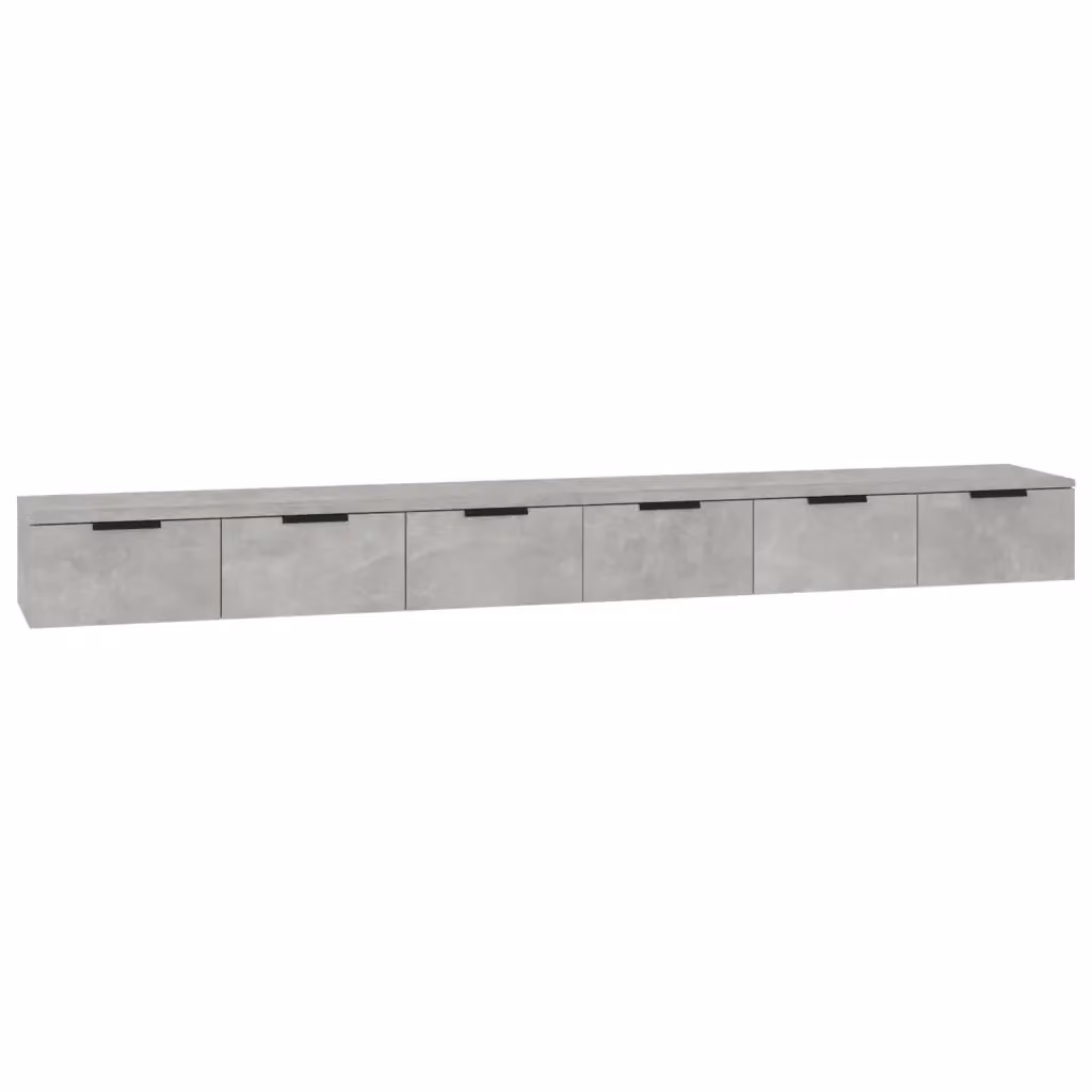 Set di 2 Mobili a Muro vidaXL in Legno Multistrato Grigio Opaco L: 102 cm, P: 30 cm, H: 20 cm – 2