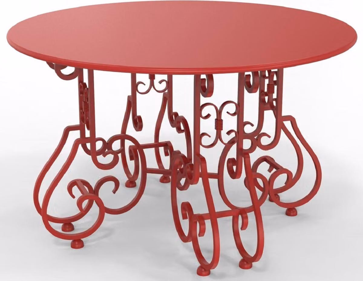 Casa Padrino Tavolo da giardino liberty Ø 120 x H. 73,5 cm - Vari colori - Tavolo rotondo in ferro battuto per giardino e patio - Mobili da giardino e patio in ferro battuto liberty