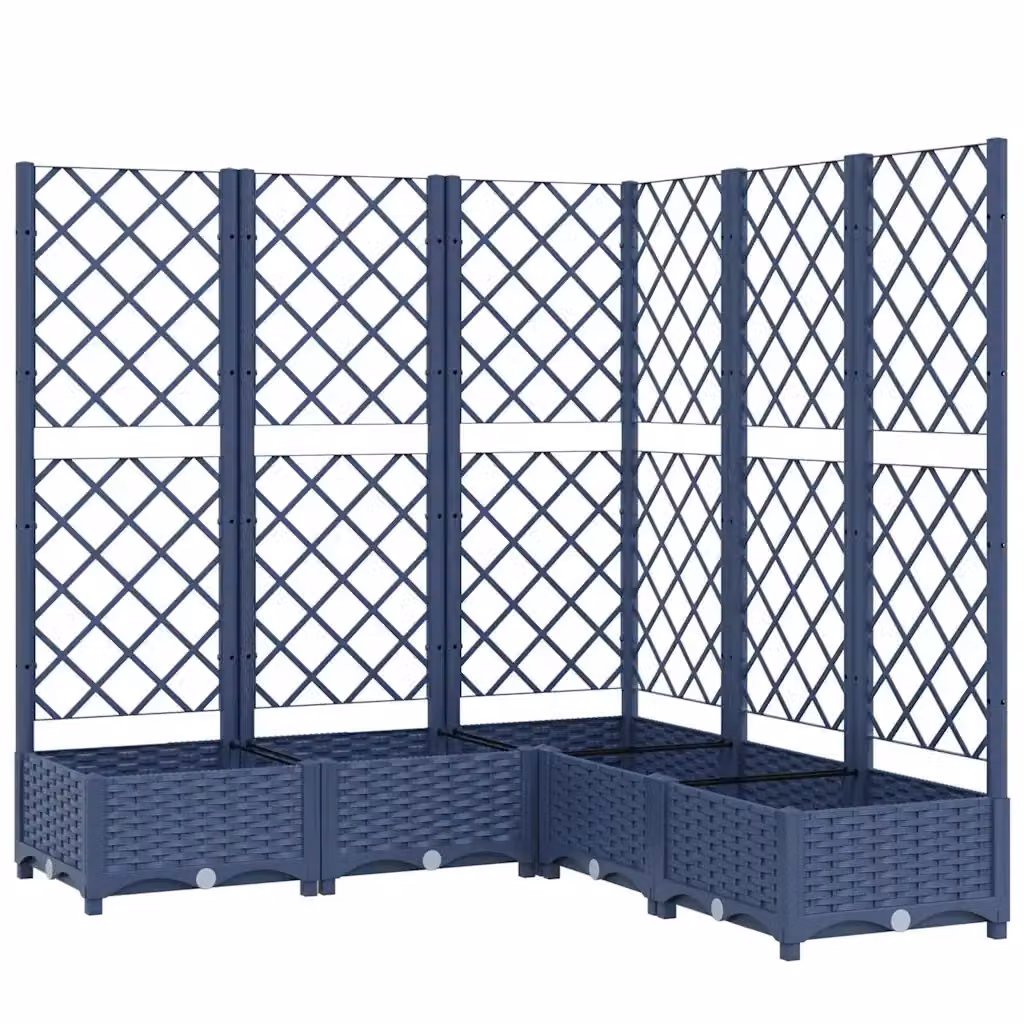 Fioriera da giardino con graticcio Design Mania per piante rampicanti, colore grigio blu, L 120 x P 120 x H 121,5 cm – 2