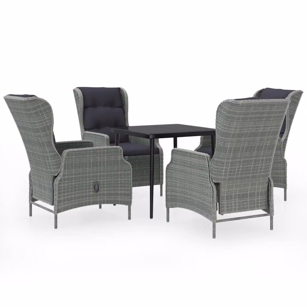 Set Mobili da Pranzo per Giardino 5 pz Grigio Chiaro