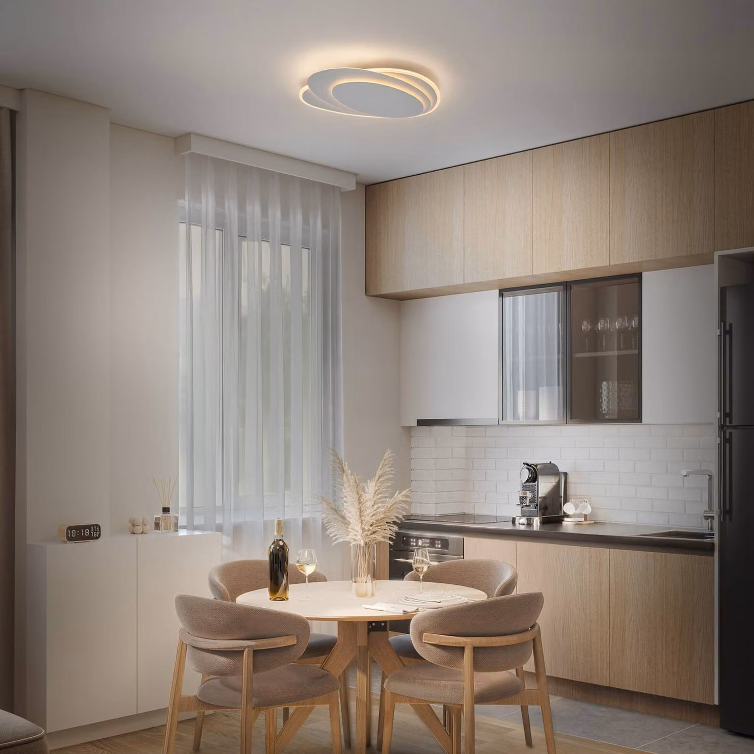 OSRAM Plafoniera soffitto ORBIS LAYERS, dimmerabile, Bianco / Opale, Soggiorno / Sala da pranzo, Metallo, Moderno, Plafoniera