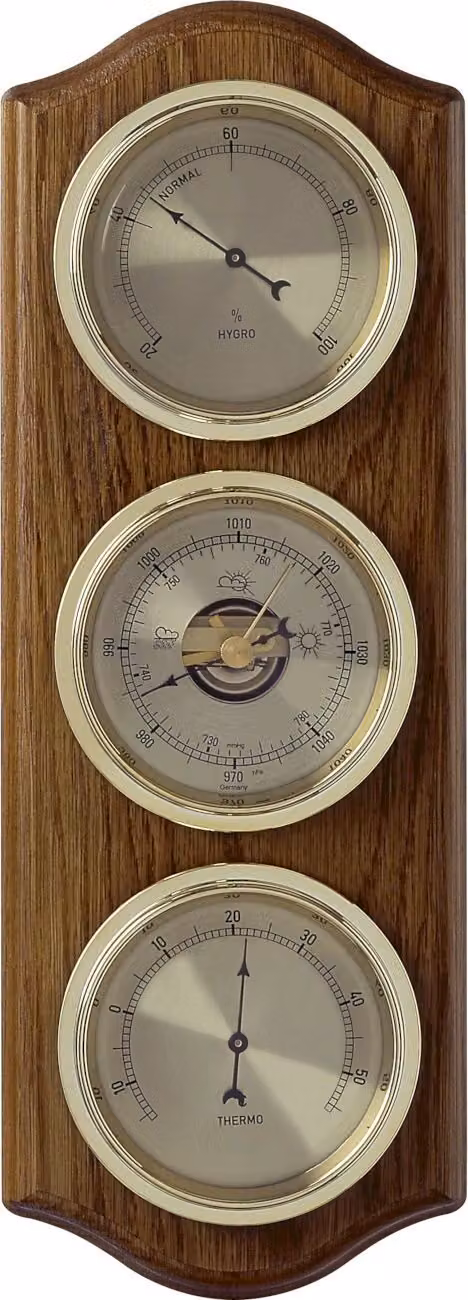 TFA - Stazione meteorologica analogica in legno massiccio 20.1076 - Rovere noce rustico
