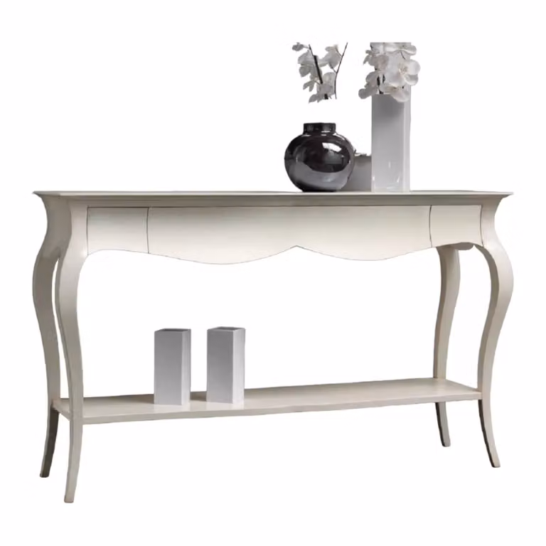 Consolle shabby chic in legno massello bianco Mobili 2G L/P/H: 165 x 46 x 100 cm