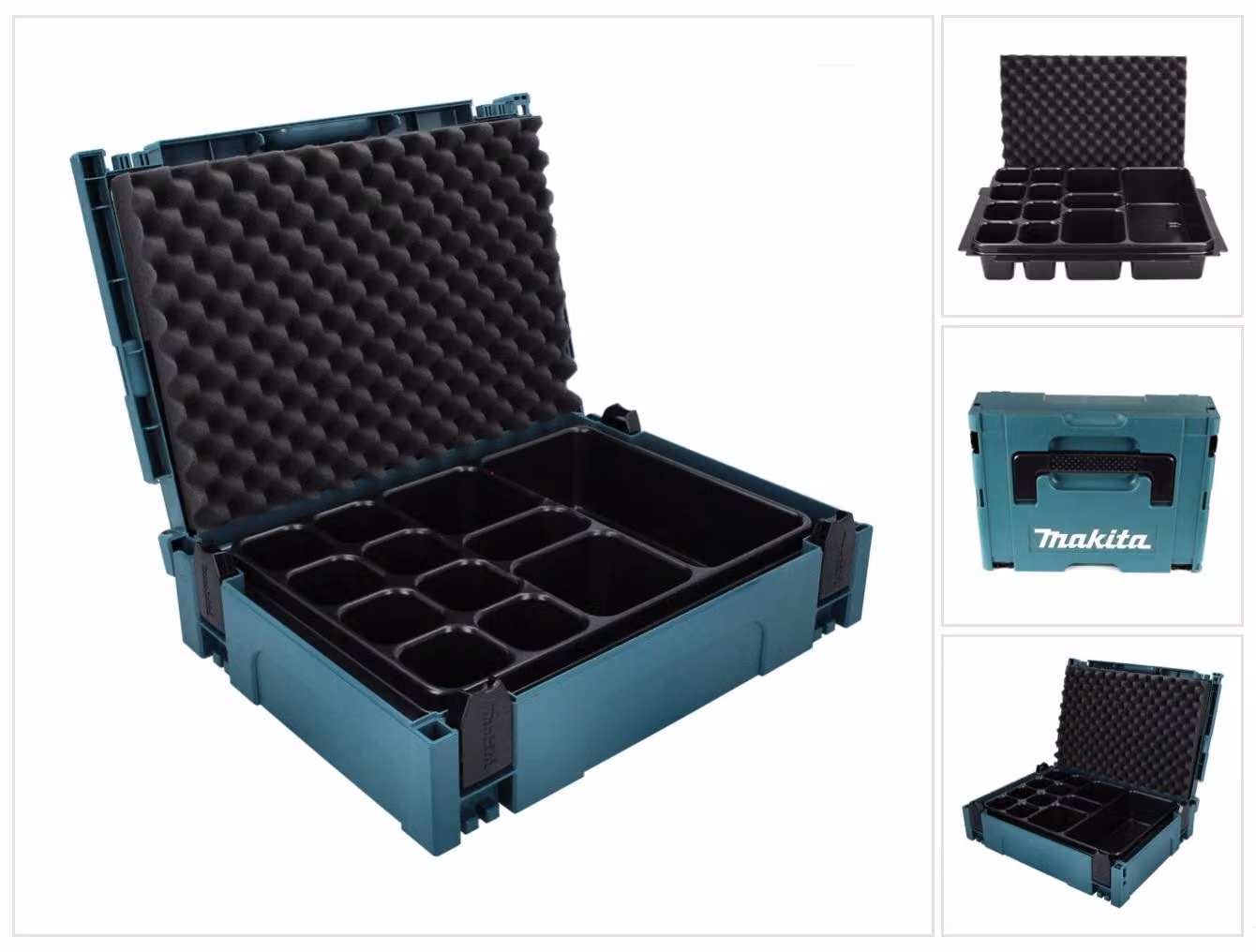 Makita Makpac 1 + inserto universale con 12 scomparti (P-83674) per piccoli componenti