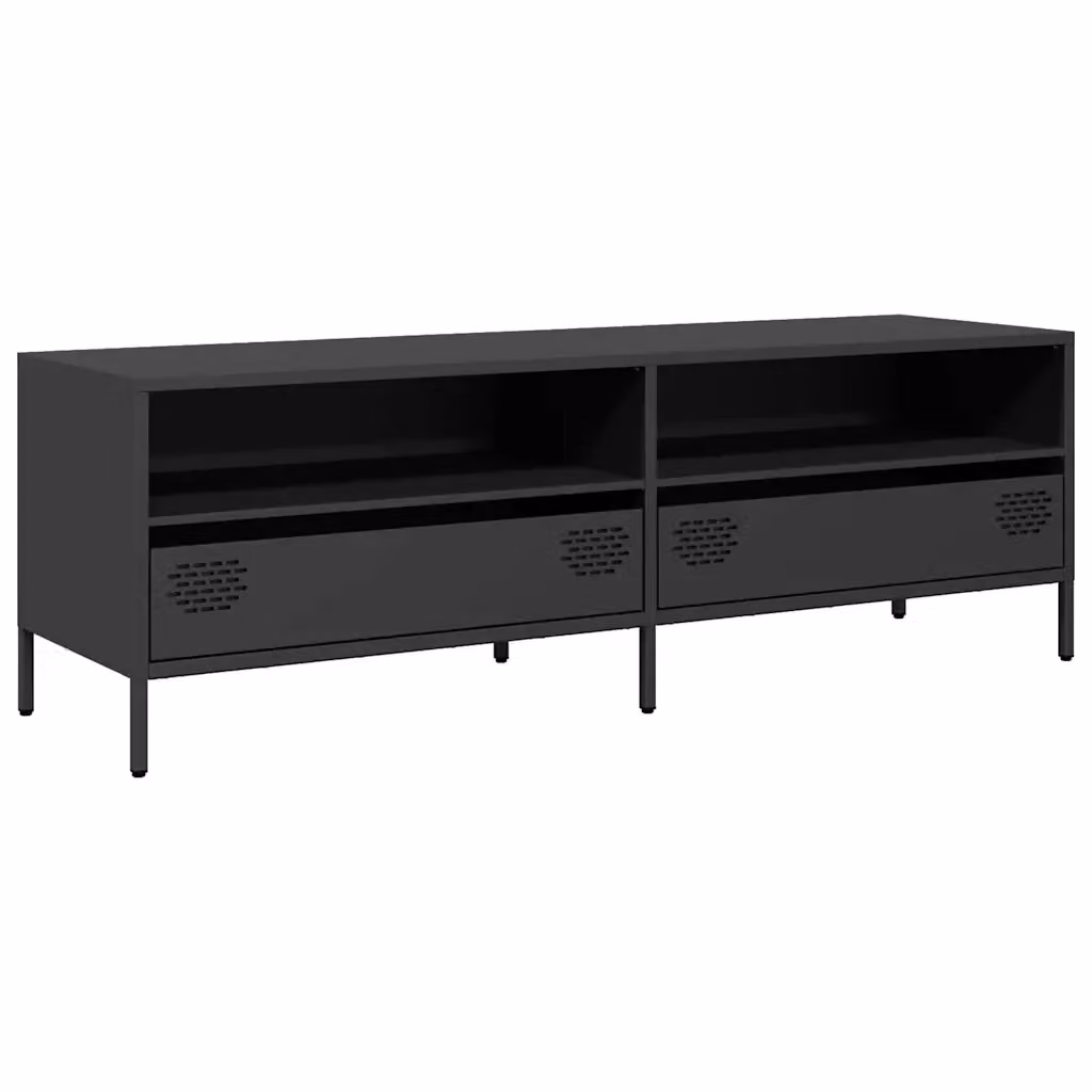 Mobile TV industrial in metallo nero vidaXL L/P/H: 135 x 39 x 43,5 cm – 2